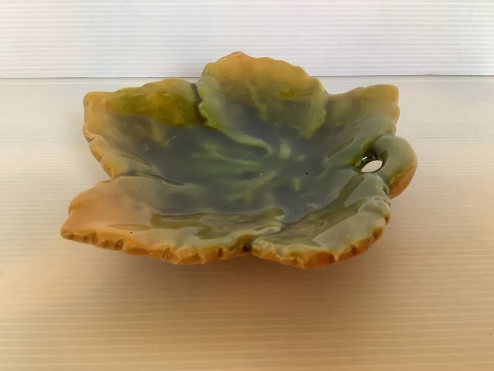 Beurrier feuille céramique et son couteau