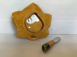 Beurrier feuille céramique et son couteau