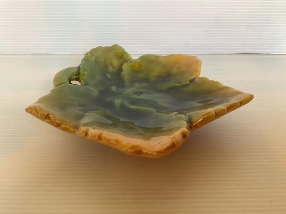 Beurrier feuille céramique et son couteau