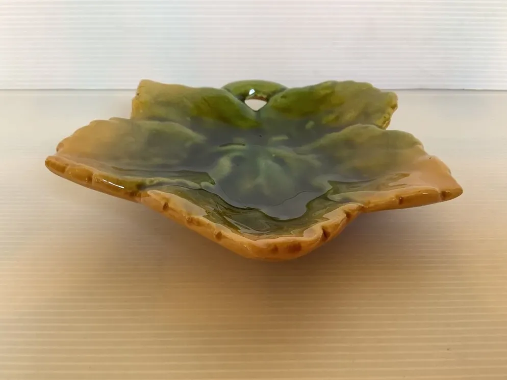 Beurrier feuille céramique et son couteau