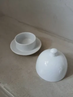 Beurrier individuel en porcelaine