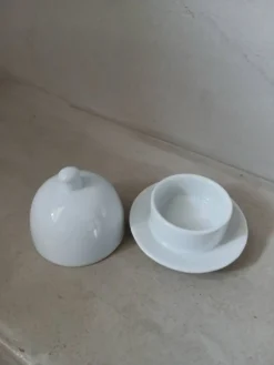 Beurrier individuel en porcelaine