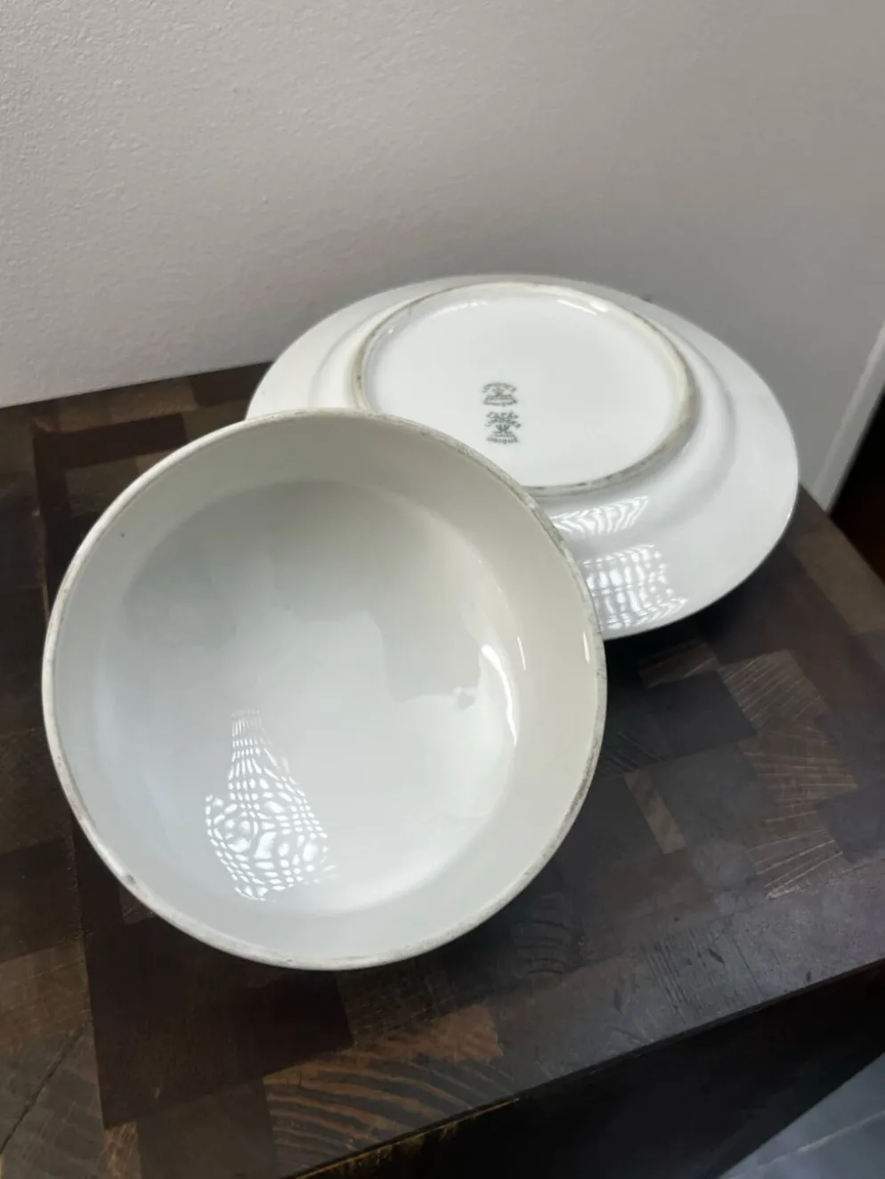 Beurrier / légumier porcelaine de Limoges 1960