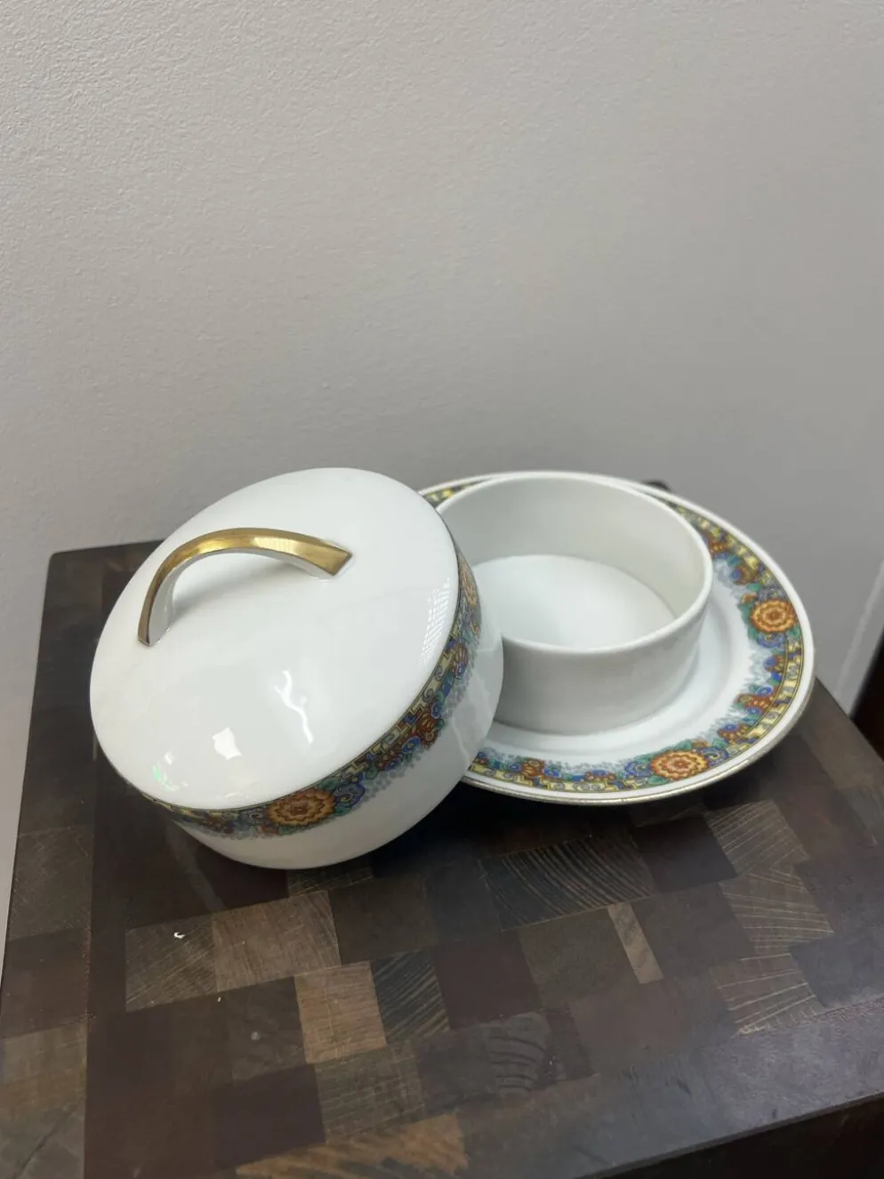 Beurrier / légumier porcelaine de Limoges 1960