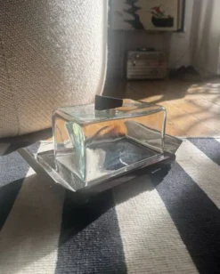 Beurrier Métal chromé et verre Garance Vallée Monoprix