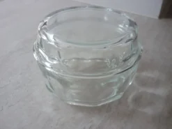 Beurrier ou sucrier en verre art déco vintage