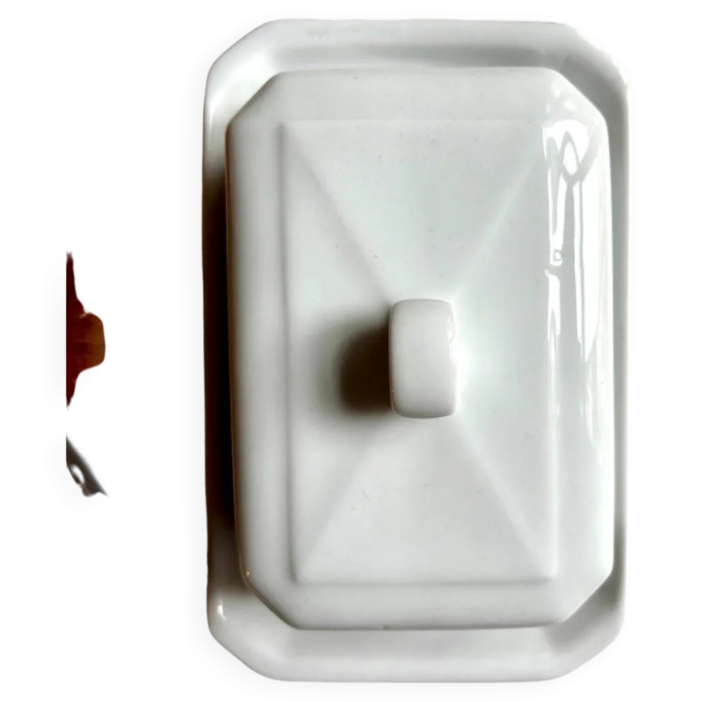 Beurrier Pillivuyt en porcelaine blanche