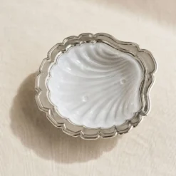 Beurrier vintage coquillage Made in France – verre moulé