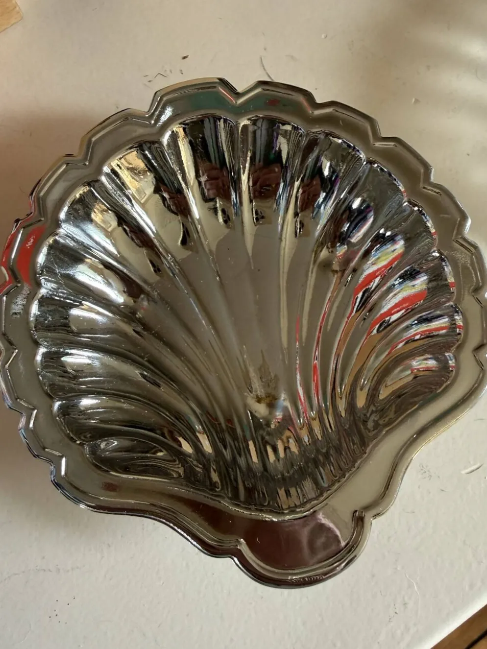 Beurrier vintage coquillage Made in France – verre moulé
