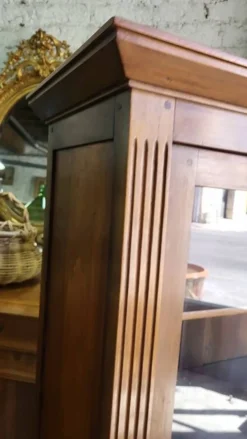 Bibliotheque vitrine style louis xvi 2 portes en noyer