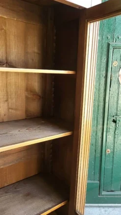 Bibliotheque vitrine style louis xvi 2 portes en noyer
