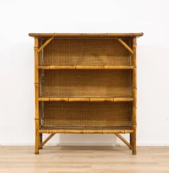 Bibliothèque ancienne en bambou et rotin – XIXᵉ siècle