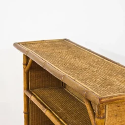 Bibliothèque ancienne en bambou et rotin – XIXᵉ siècle