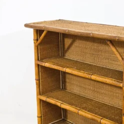 Bibliothèque ancienne en bambou et rotin – XIXᵉ siècle