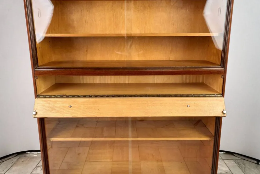 Bibliothèque Art Déco, Vitrine, Meubles Tchèques, 1960, Tchécoslovaquie