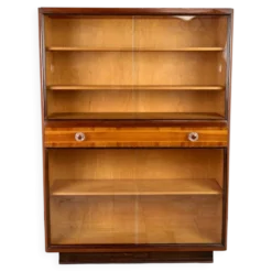 Bibliothèque Art Déco, Vitrine, Meubles Tchèques, 1960, Tchécoslovaquie