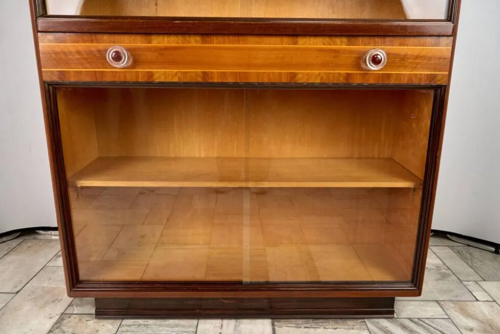 Bibliothèque Art Déco, Vitrine, Meubles Tchèques, 1960, Tchécoslovaquie