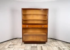 Bibliothèque Art Déco, Vitrine, Meubles Tchèques, 1960, Tchécoslovaquie