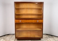 Bibliothèque Art Déco, Vitrine, Meubles Tchèques, 1960, Tchécoslovaquie
