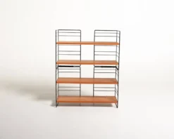 Bibliothèque autoportante scandinave en teck et métal, années 1960