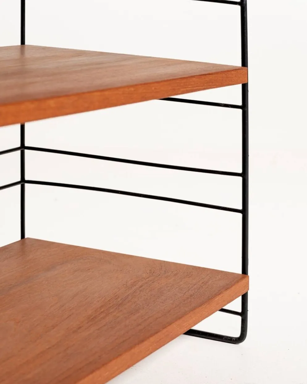 Bibliothèque autoportante scandinave en teck et métal, années 1960