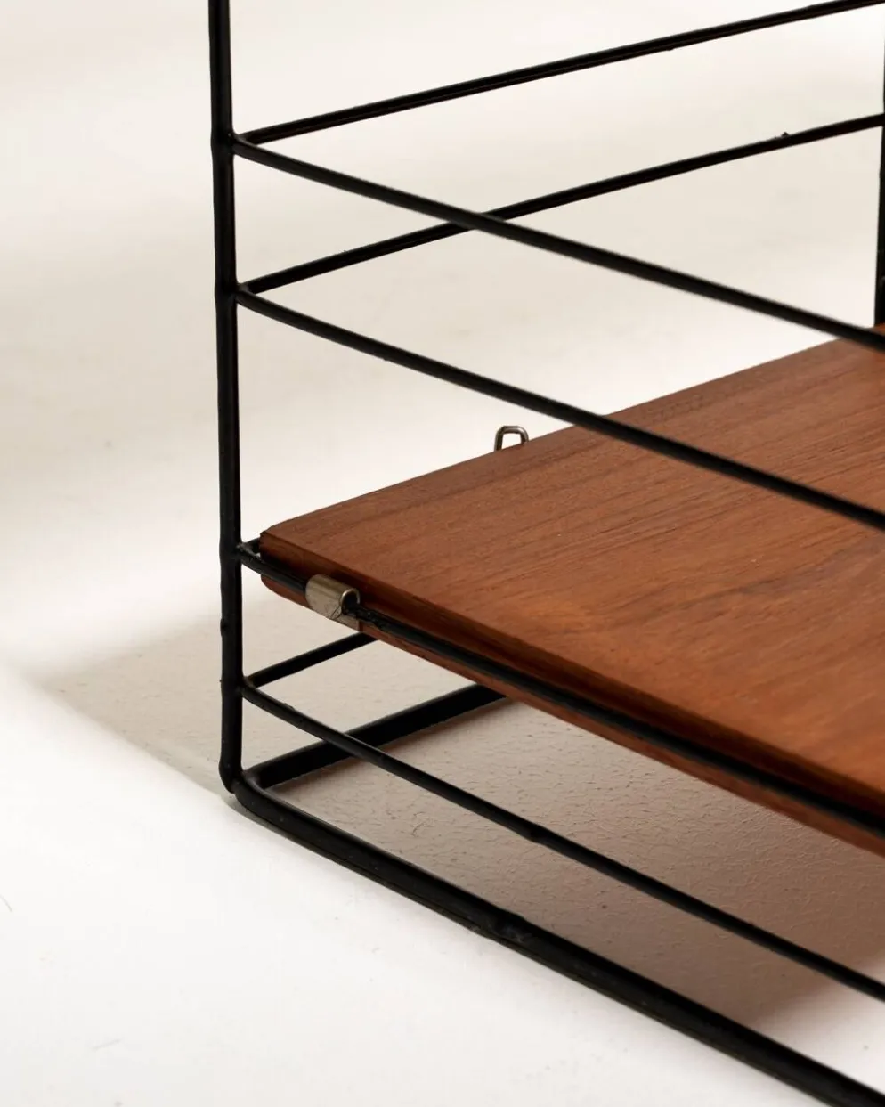 Bibliothèque autoportante scandinave en teck et métal, années 1960