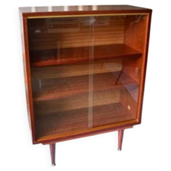 bibliothèque basse vitrine acajou vintage
