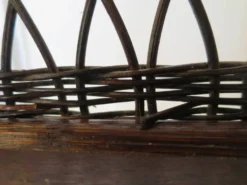 Bibliothèque - Bibus-3 niveaux-rotin tressé -bambou-Vintage-années 70