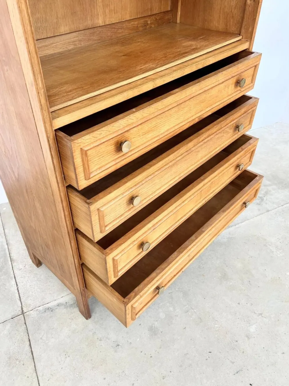 Bibliothèque commode chêne massif années 50