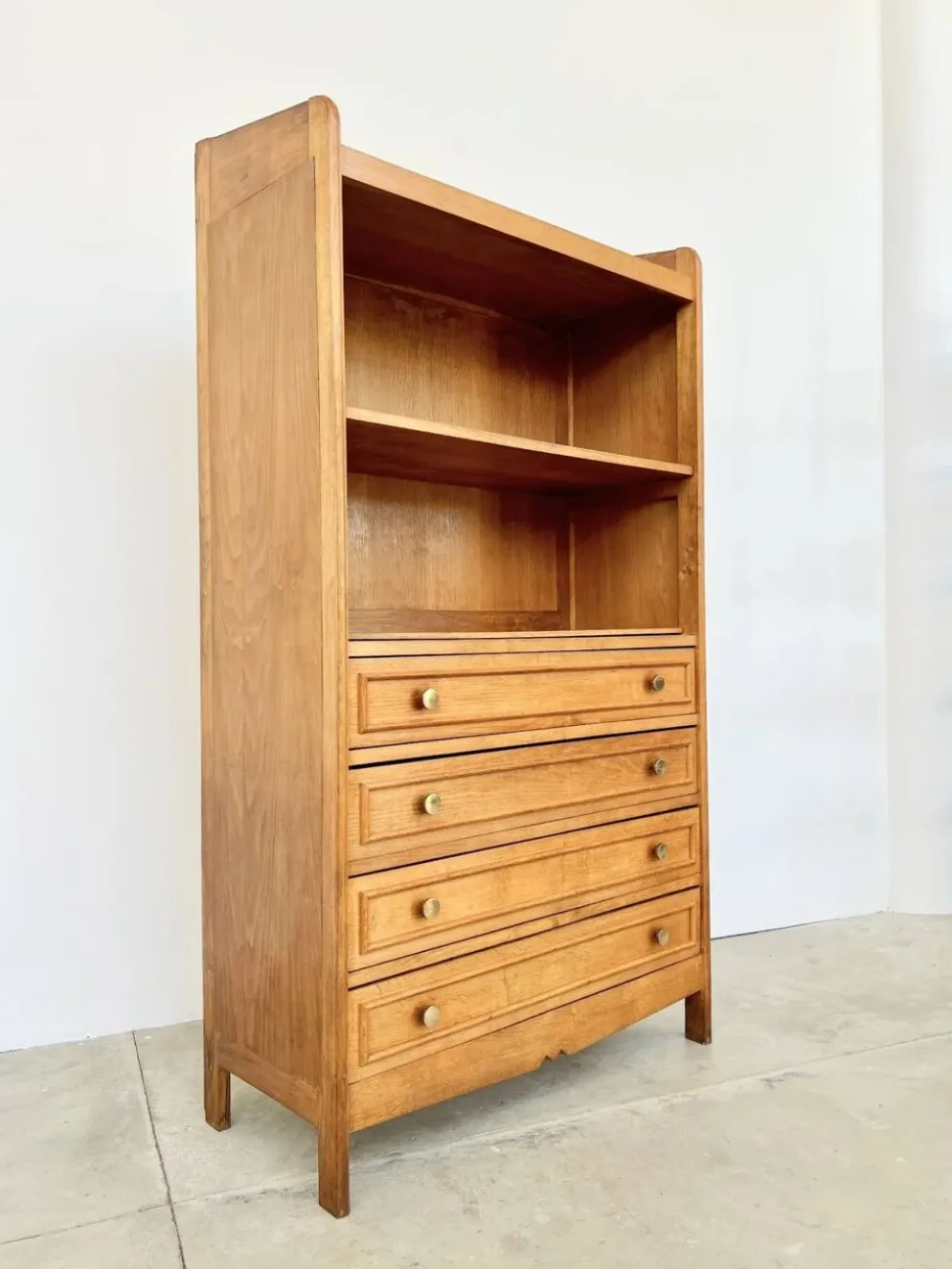 Bibliothèque commode chêne massif années 50