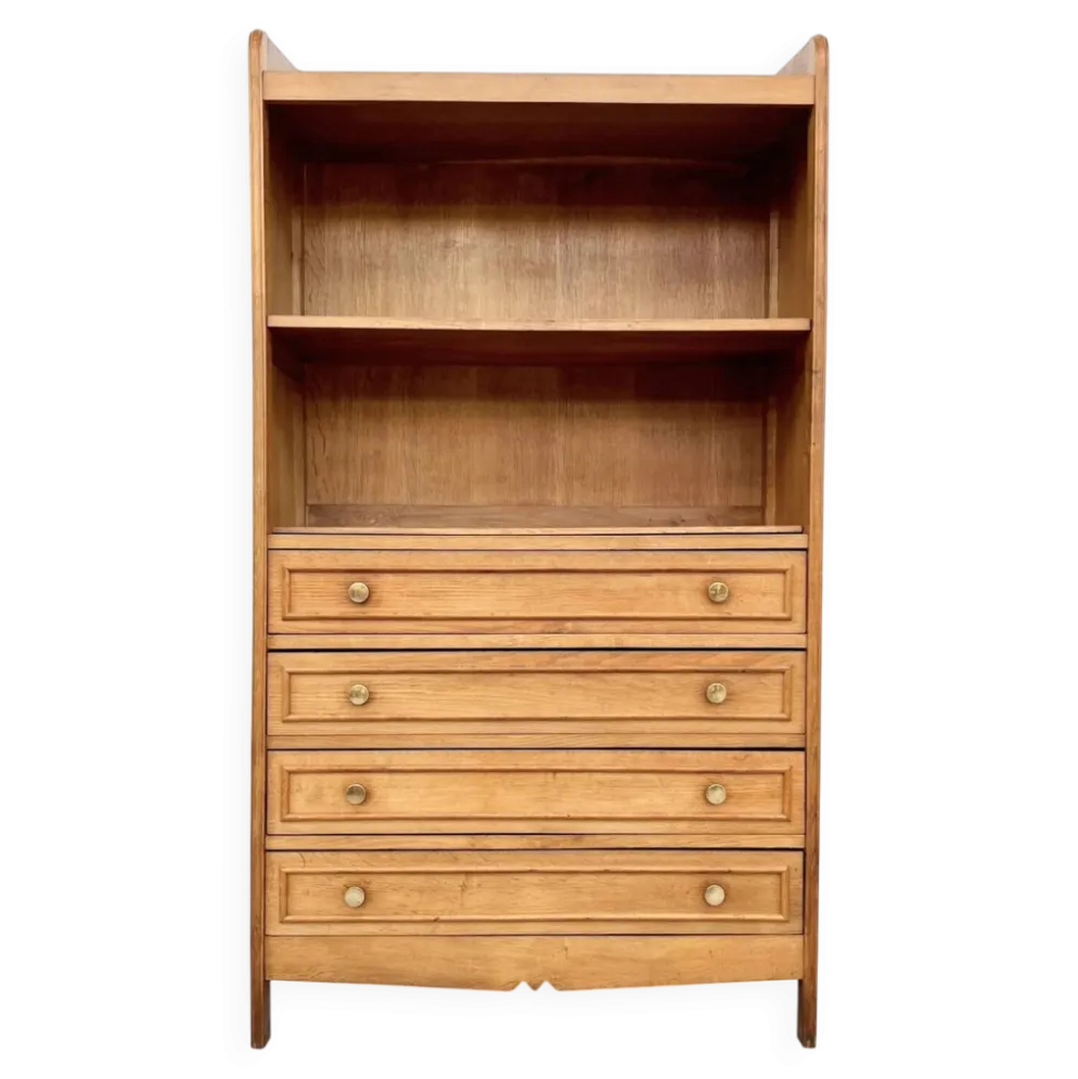 Bibliothèque commode chêne massif années 50
