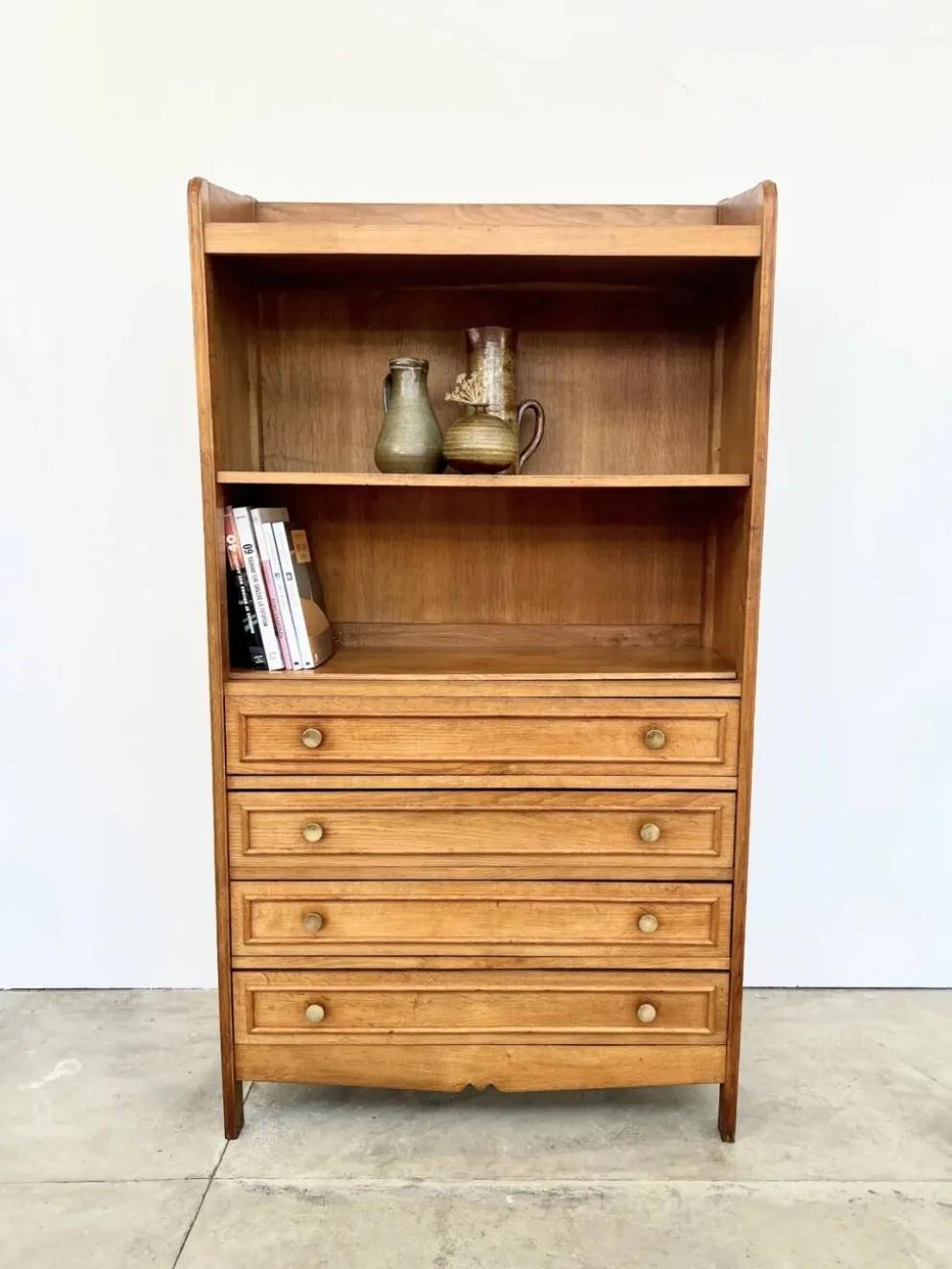 Bibliothèque commode chêne massif années 50