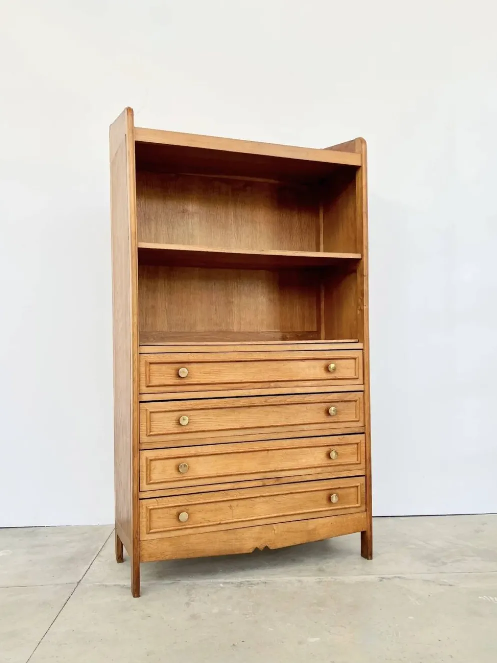 Bibliothèque commode chêne massif années 50