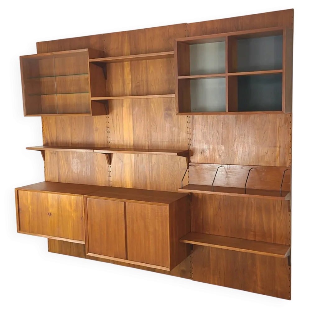 Bibliothèque danoise design Poul Cadovius teck scandinave vintage anné
