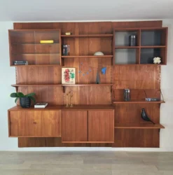 Bibliothèque danoise design Poul Cadovius teck scandinave vintage anné