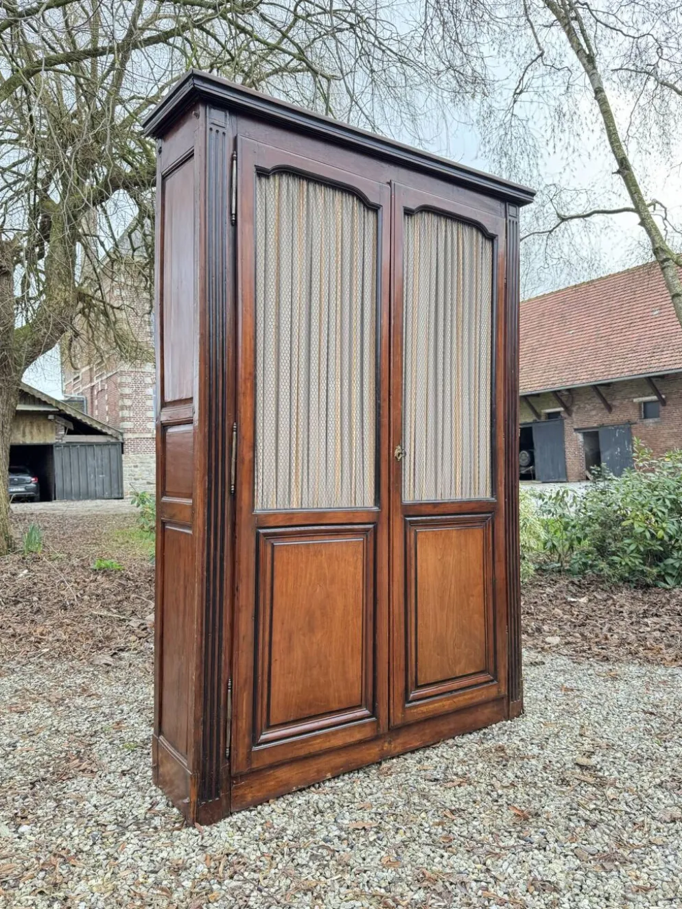 Bibliothèque de boiserie ou de parquet en acajou d’époque louis xvi xv