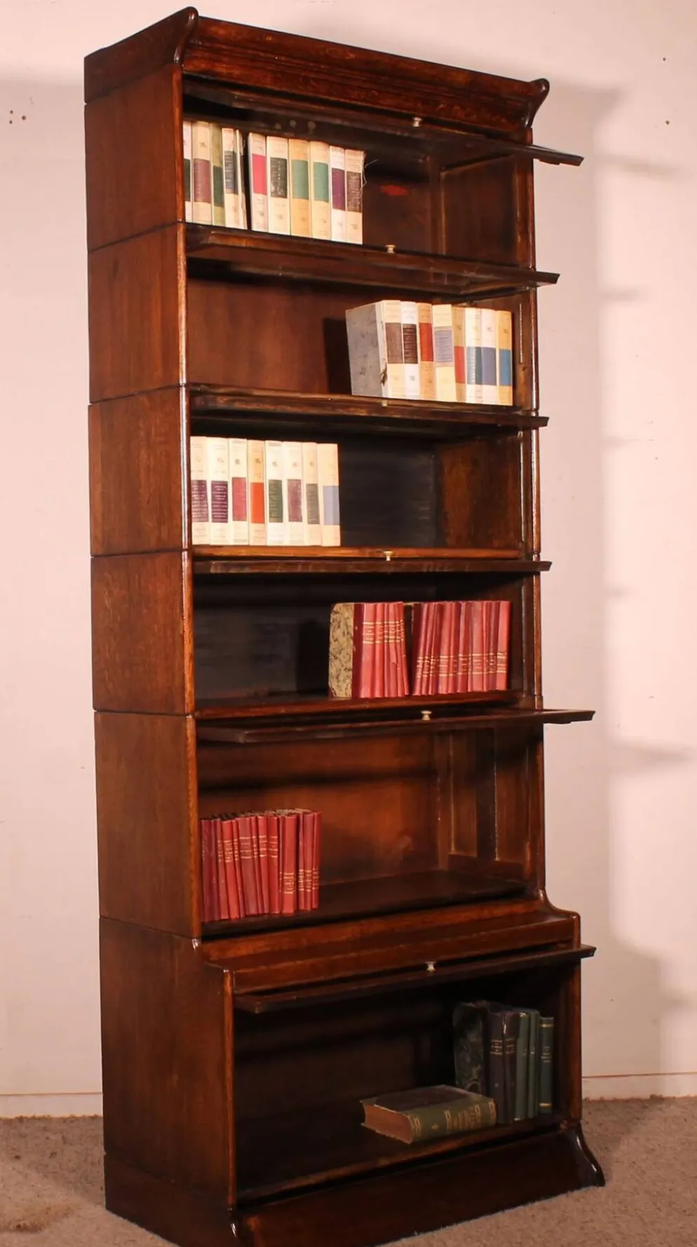 Bibliothèque dit stacking bookcase En chêne De 6 éléments avec une avancée