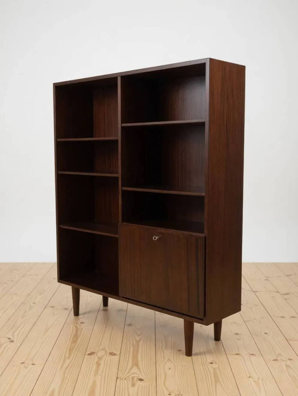 Bibliothèque en acajou modèle 4 par Omann Jun Mobelfabrik, Danemark, années 1970.