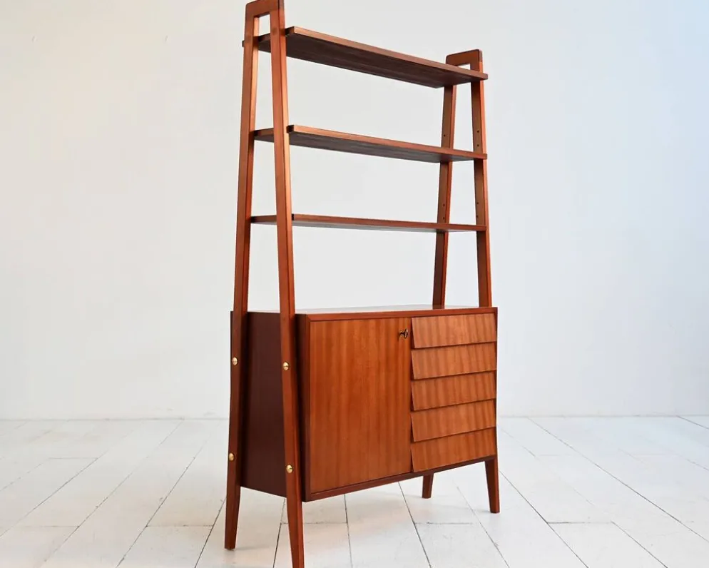 Bibliothèque en acajou scandinave, années 1960