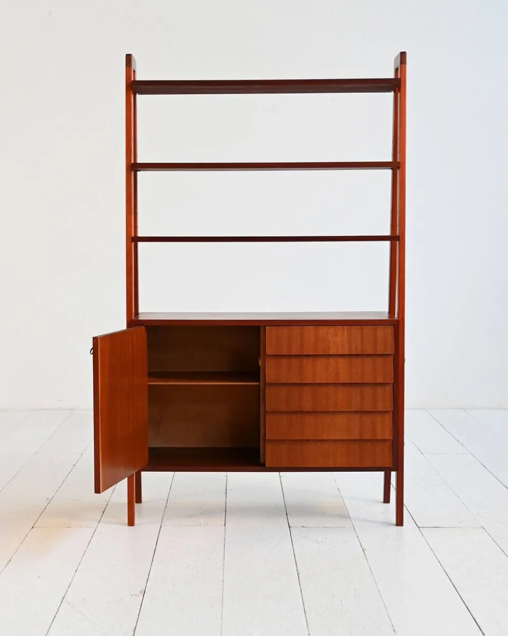Bibliothèque en acajou scandinave, années 1960