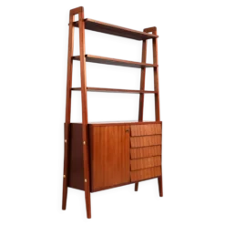 Bibliothèque en acajou scandinave, années 1960