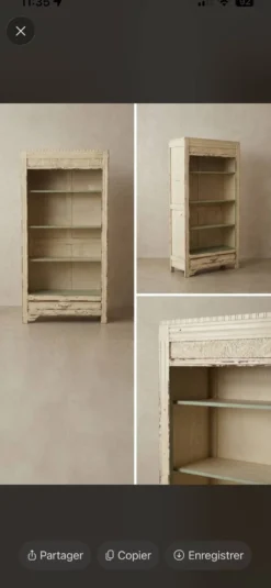 Bibliothèque en bois vintage