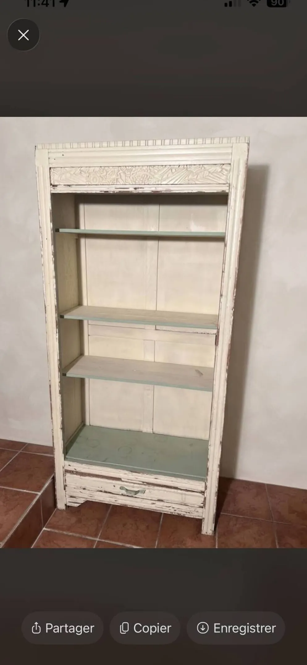 Bibliothèque en bois vintage