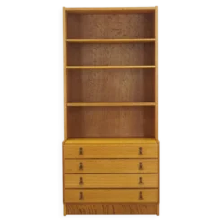 Bibliothèque en chêne danois avec tiroirs, années 1960