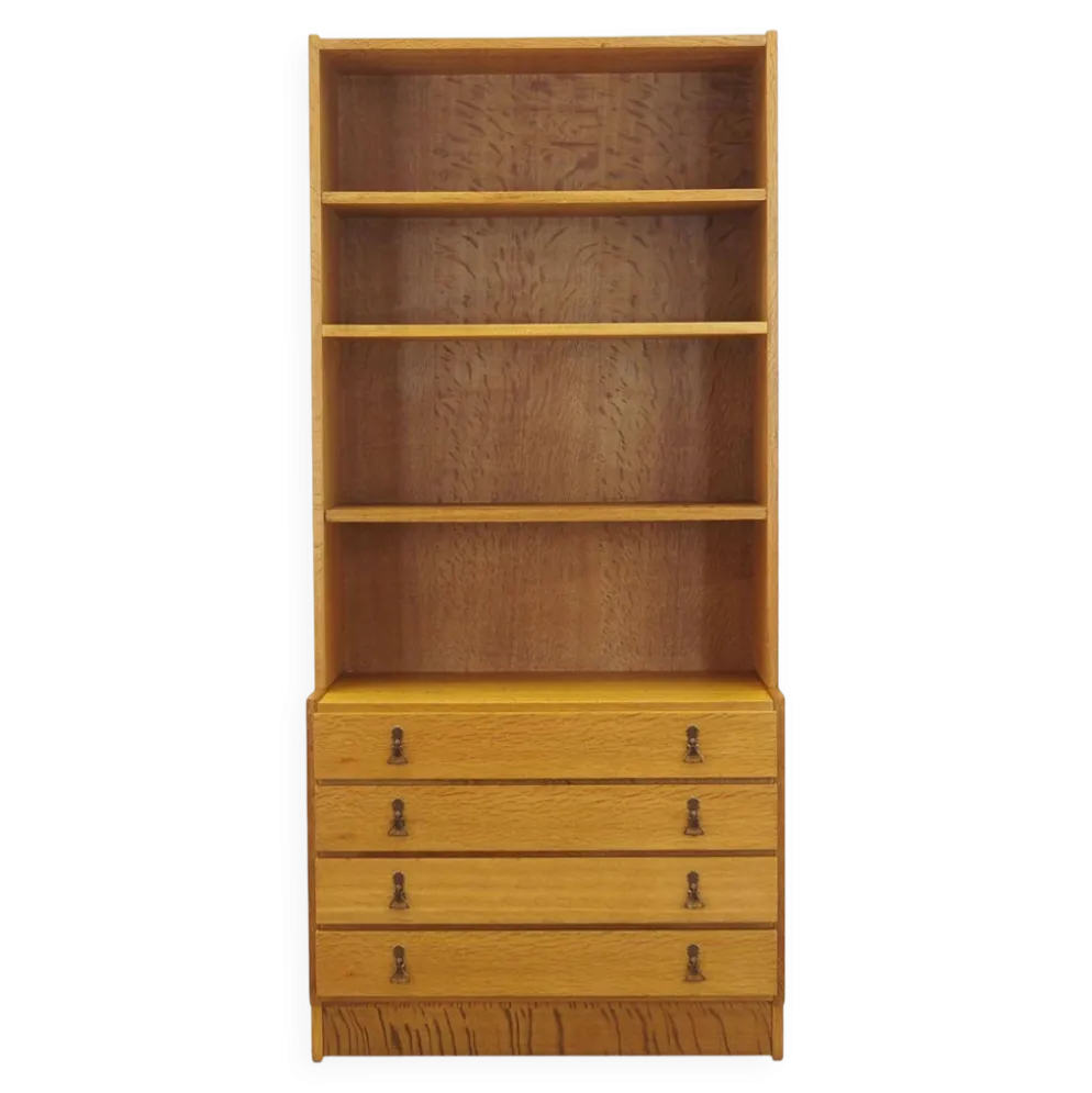 Bibliothèque en chêne danois avec tiroirs, années 1960