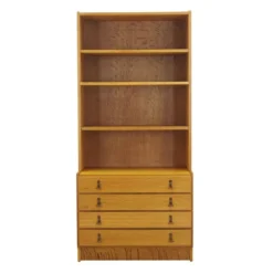 Bibliothèque en chêne danois avec tiroirs, années 1960