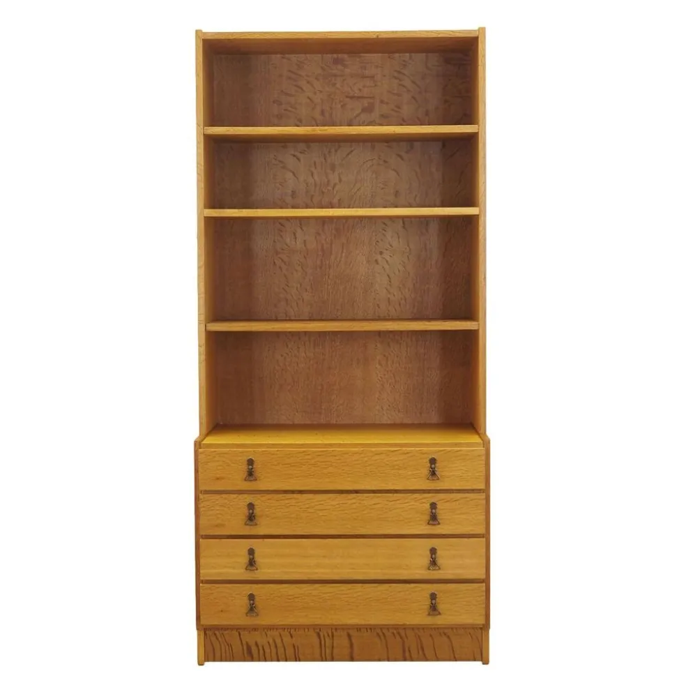 Bibliothèque en chêne danois avec tiroirs, années 1960