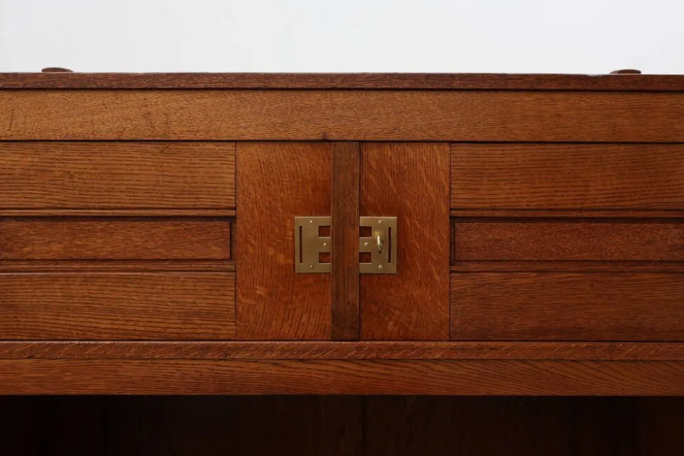 Bibliothèque en chêne de style Jugendstil avec étagères réglables, Pays-Bas, vers 1900