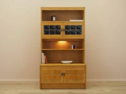 Bibliothèque en chêne Henning Kjærnulf avec portes en verre, danoise des années 1960