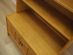 Bibliothèque en chêne Henning Kjærnulf avec portes en verre, danoise des années 1960